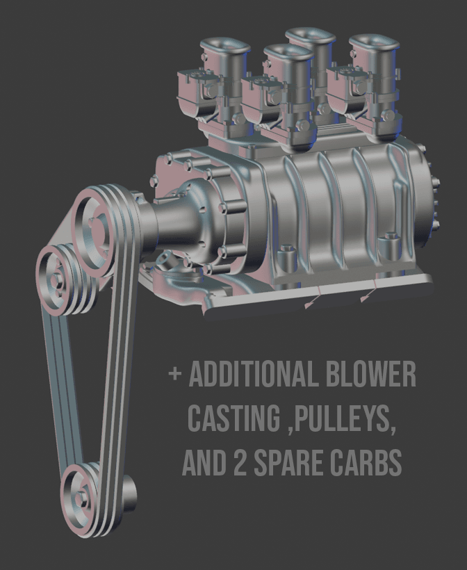 Cragar 4-71 blower for Olds 3d model