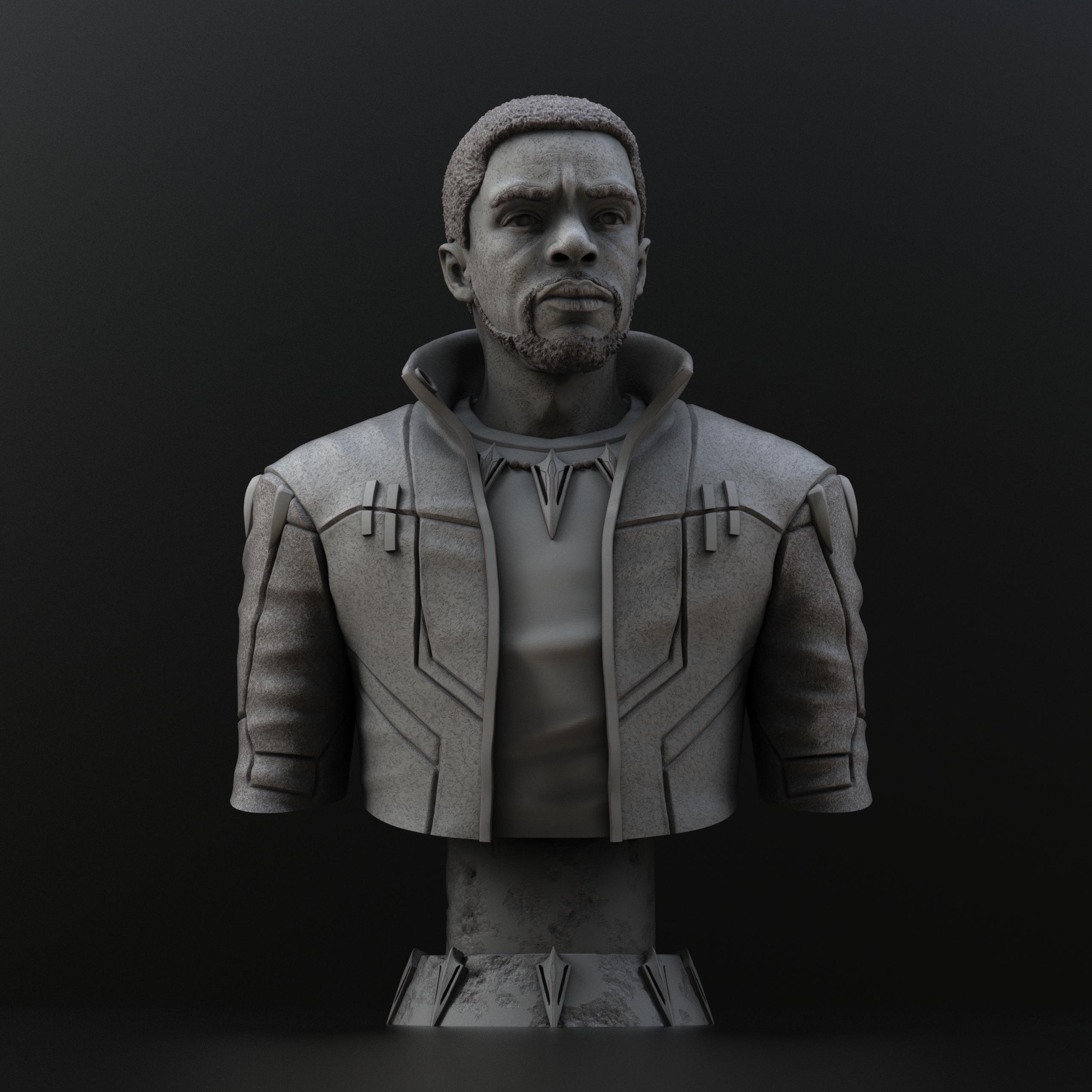 Starlord T'Challa bust (Pre-Supported) 3d model