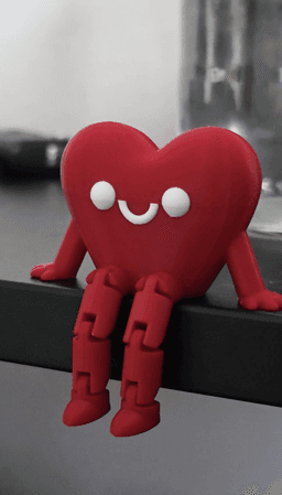 Cute Heart Buddy V2 - Articulated Valentines Gift 3d model