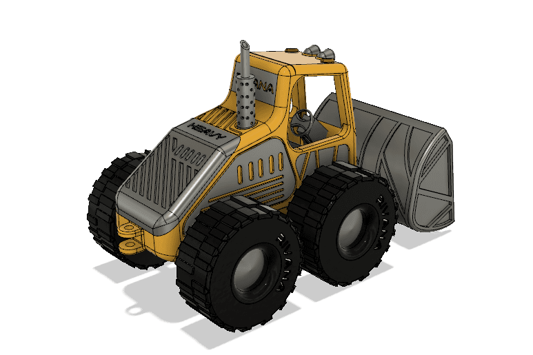 Yellow Bulldozer with Movements 3d model