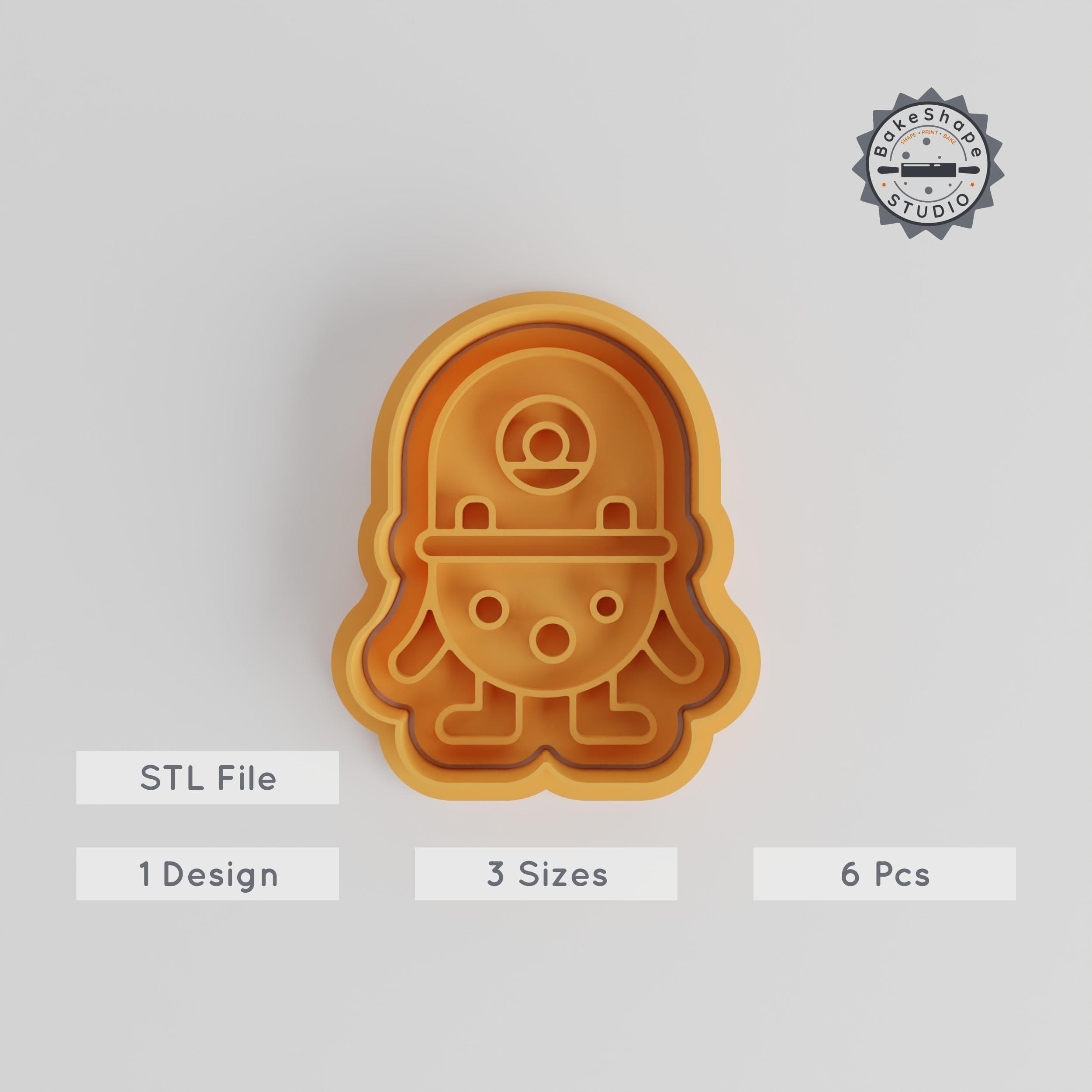 Big Chin Monster Cookie Cutter & Stamp Set, 6-Piece Bundle, Perfect for Cookies & Fondant, S/M/L Sizes PRODUCT_2986 3d model