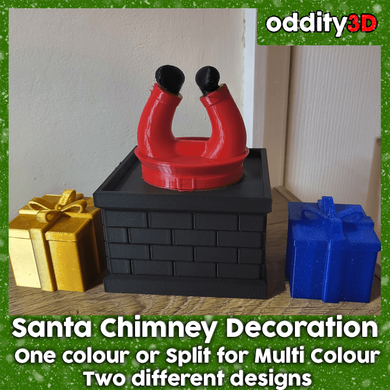 Santa Chimney Decoration (1 or split up for multi colour, multiple designs) 3d model
