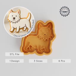 West Highland White Terrier Cookie Cutter & Stamp Set, Dog Shape, Perfect for Cookies & Fondant, 3 Sizes PRODUCT_279 3d model