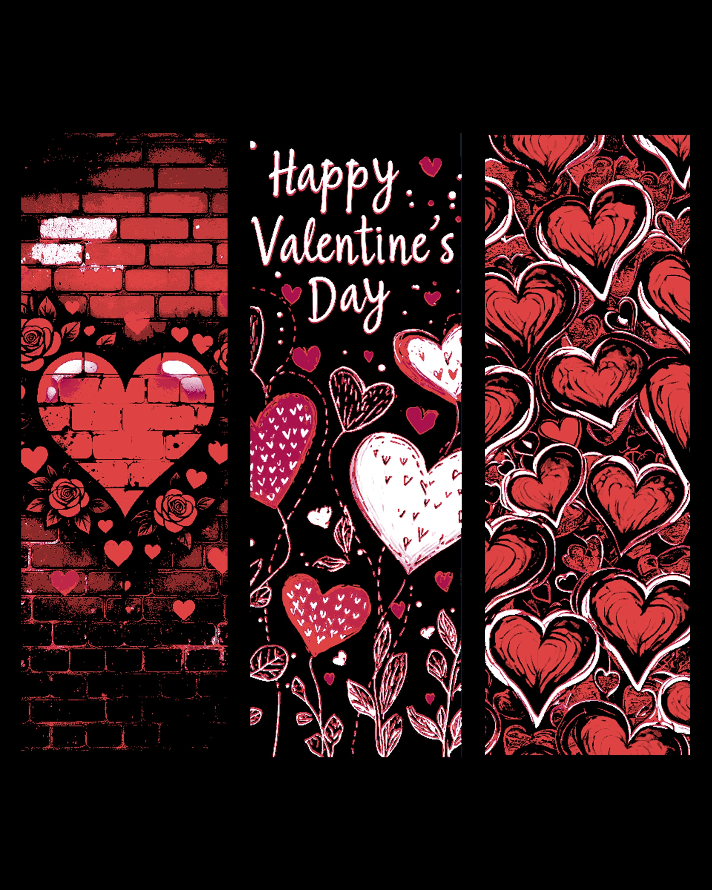 Happy Valentine's Day - Set of bookmarks to celebrate the Day 3d model