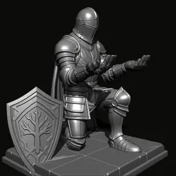 Medieval Knight Pen Holder – Decorative Figure 3d model