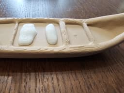Wooden Canoe with Lantern n Pillows.3mf 3d model