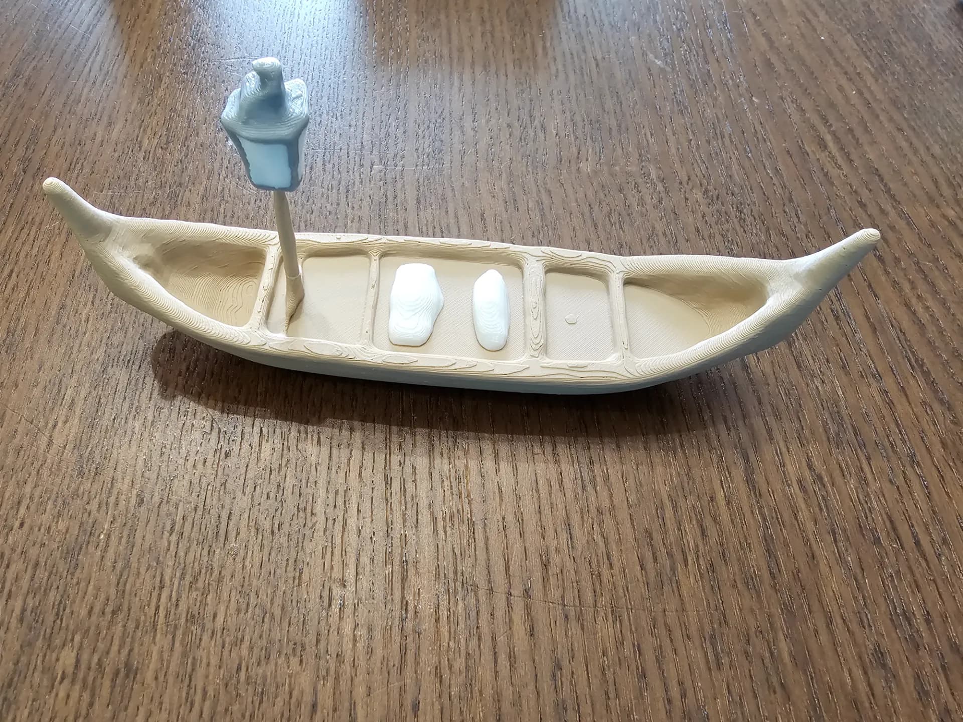Wooden Canoe with Lantern n Pillows.3mf 3d model