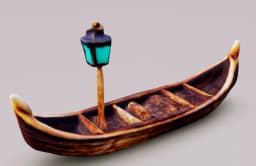 Wooden Canoe with Lantern n Pillows.3mf 3d model