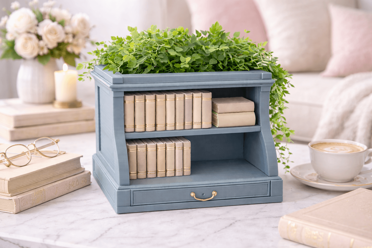 Bookshelf Planter STL β 3D Printable Book Lover Plant Pot | Mini Library Decor | Literary Shelf Plan 3d model