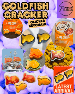 Goldfish Cracker Clicker Fidget and Keychain 3d model