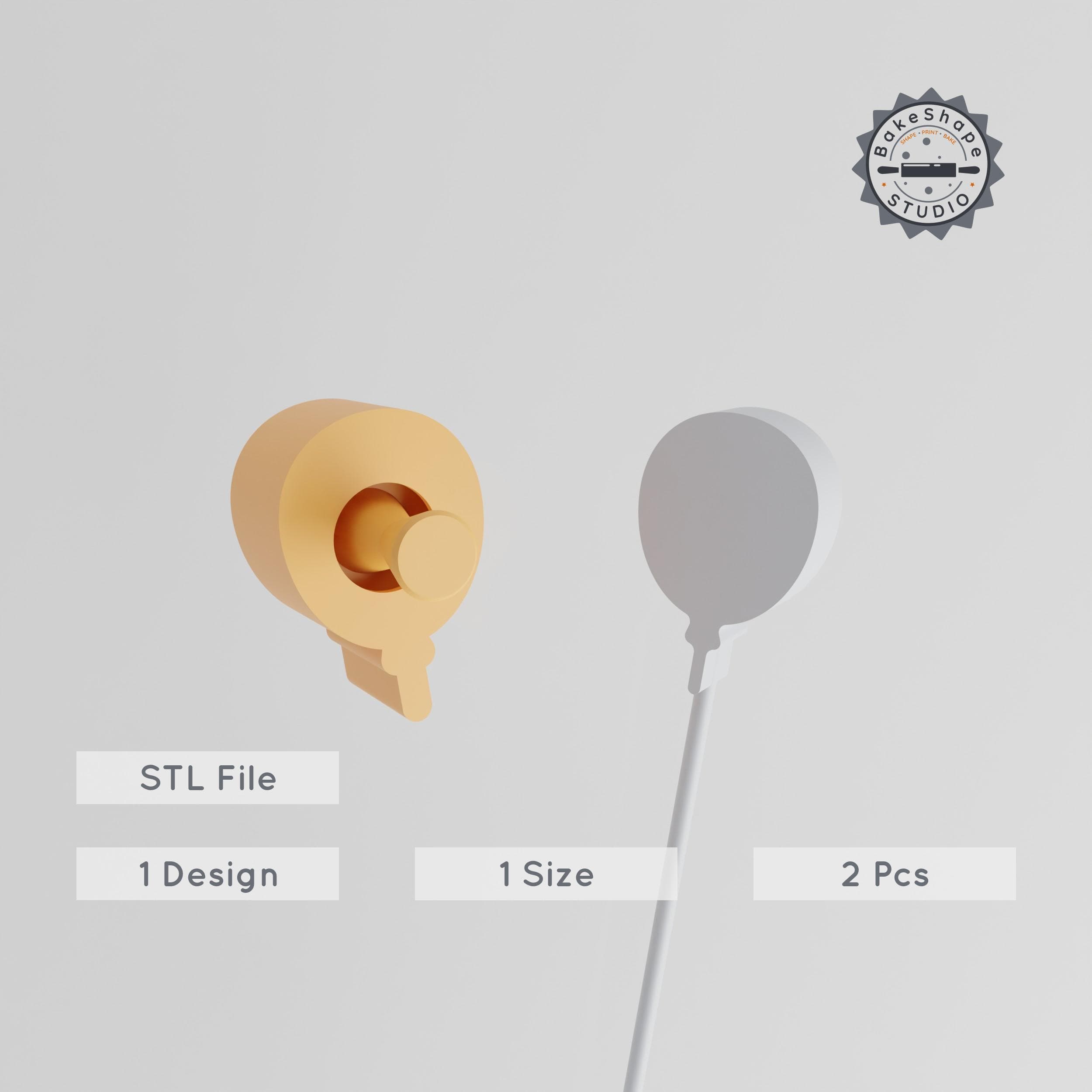 Halloween Balloon Cake Pop Mold Set, Spooky Party Decoration, 2-Piece STL for 3D Printing PRODUCT_3465 3d model