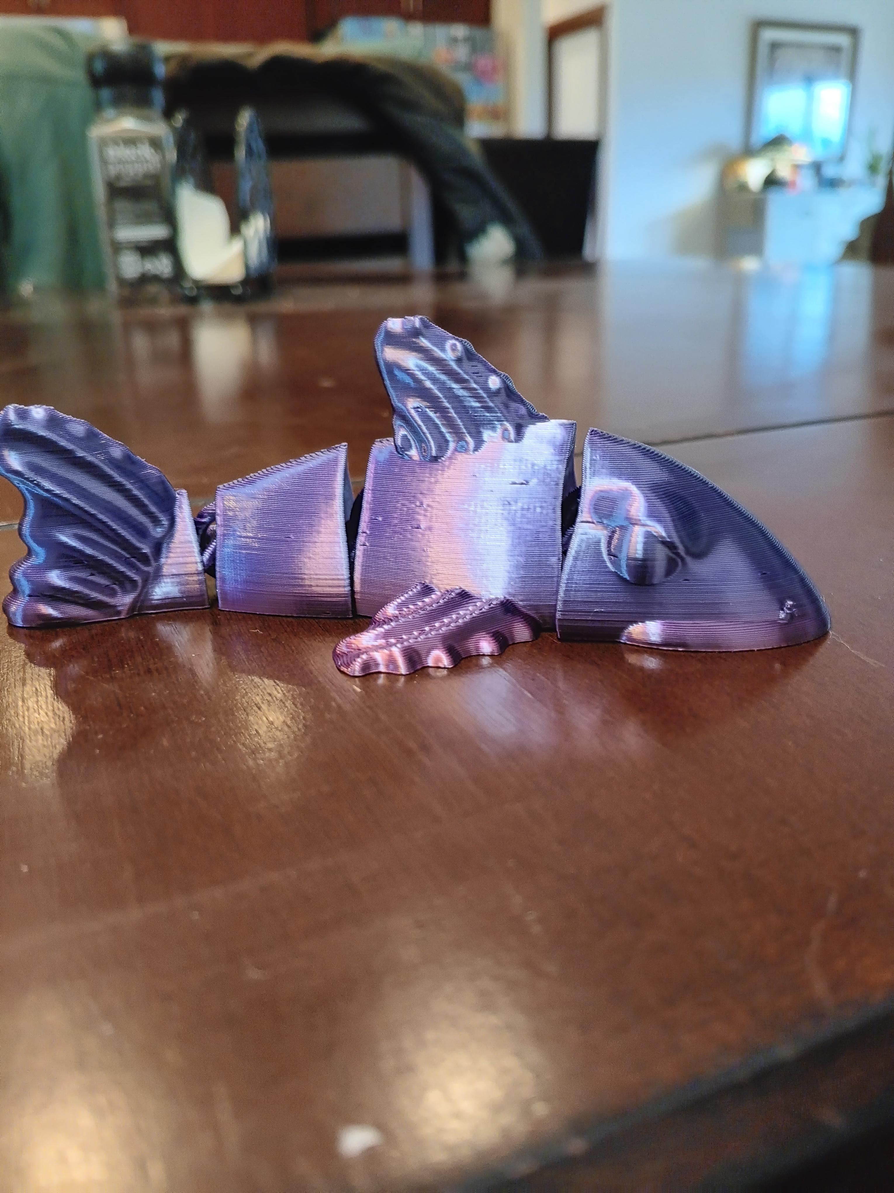 Flexi angry Koi fish - print in place - fidget toy 3d model