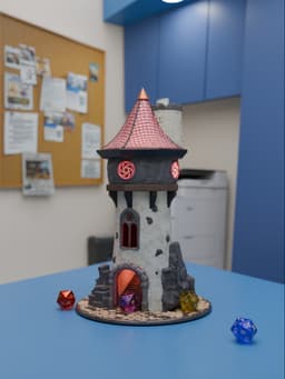 Tall medieval Dice Tower 3d model