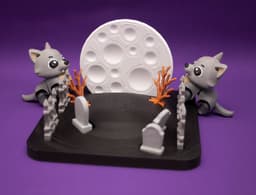 Wolf Moonlit Graveyard 3d model