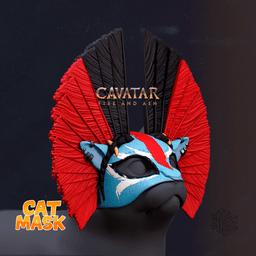 Fire & Ash Inspired Cat Mask – Ash Clan Style 3D Printable Mask 3d model