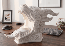 Celtic Dragon Candle Holder, Viking Dragon Tealight Holder, Nordic Dragon Decor, 3D Printed Fantasy 3d model