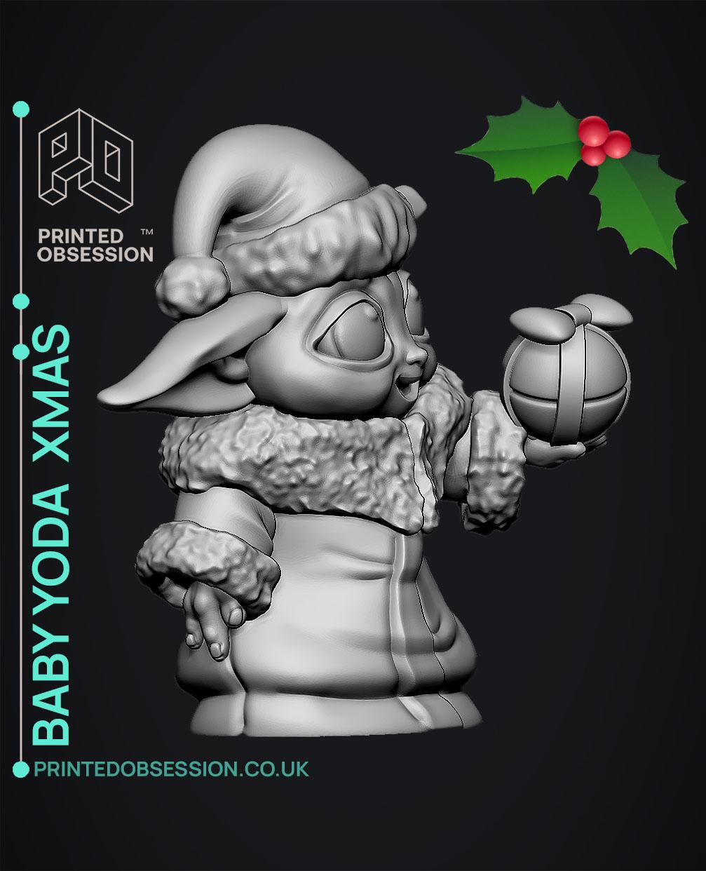 Baby Yoda Ball Xmas - Star Wars - Fan Art 3d model