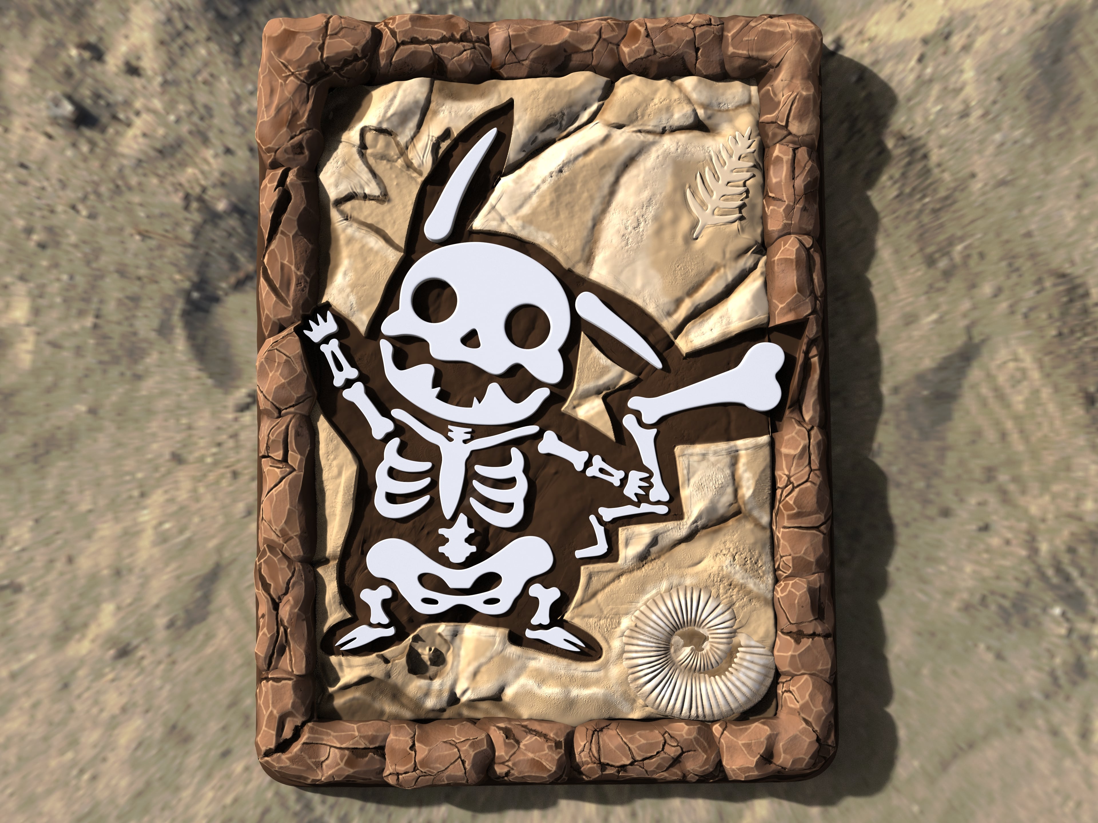 Pikachu Fossil Puzzle 3d model