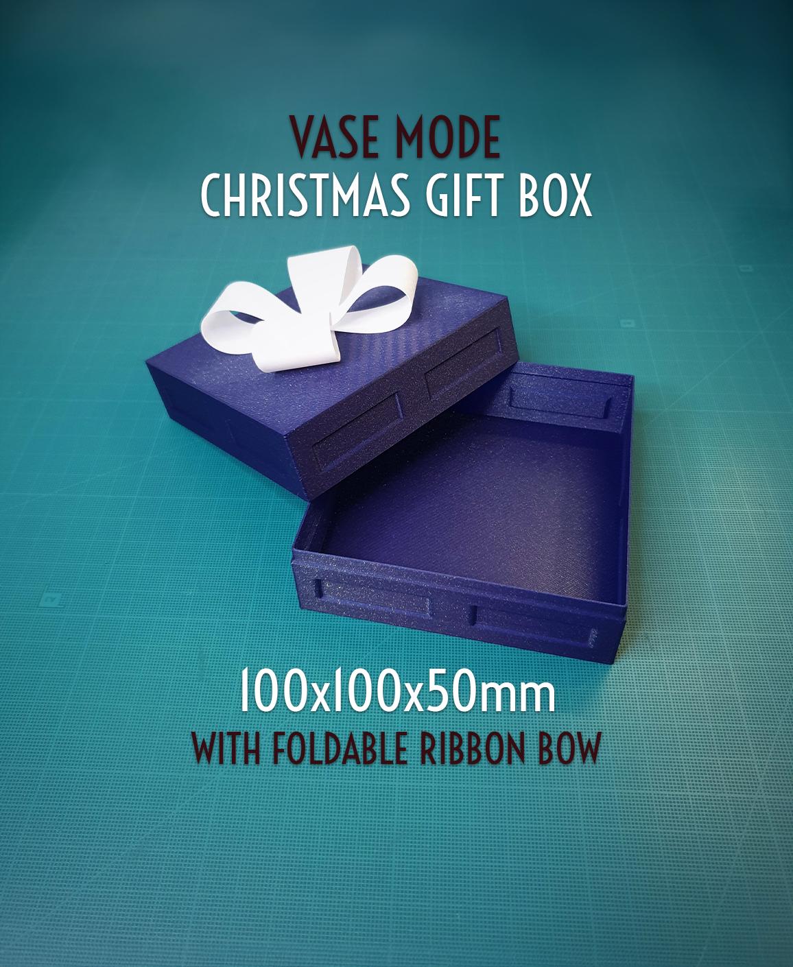 Christmas Gift Box - 100x100x50mm || Vase Mode 3d model