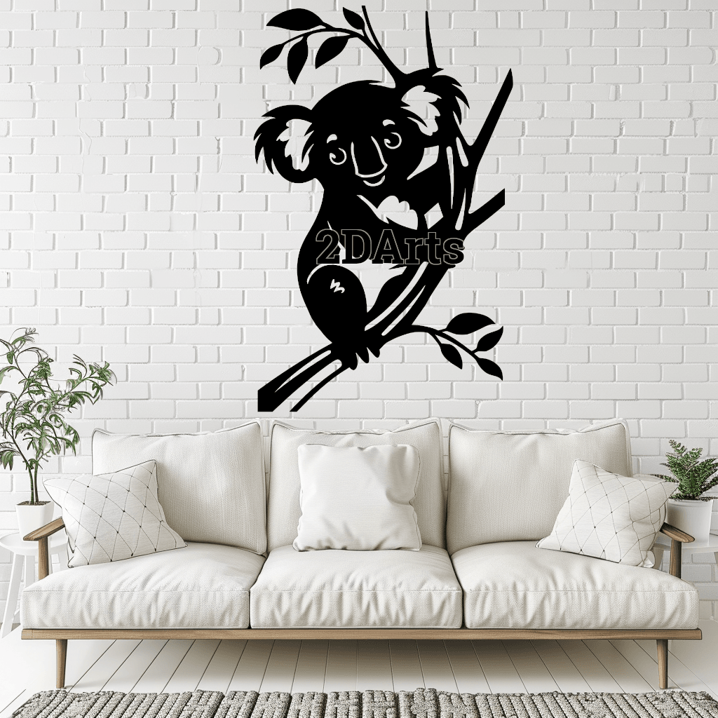 Koala in Tree 2D Wall Art/Window Art - Digital STL & SVG Files for 3D Printing and Laser Cutting 3d model
