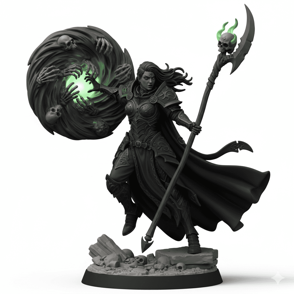 Female Necromancer Skull Portal High Detail STL 3d model