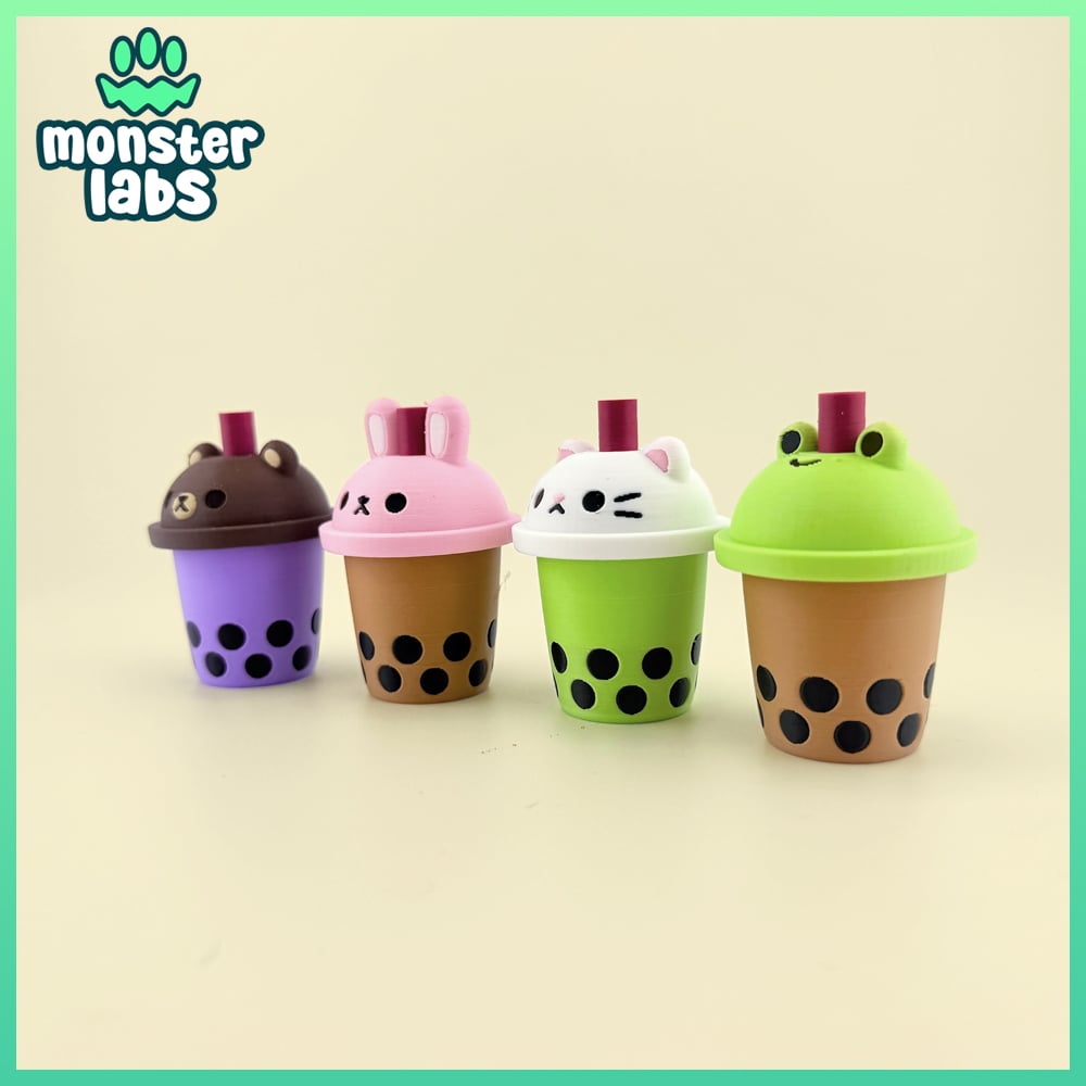 Bubble Tea Fidget Clicker Keychain Bundle 3d model