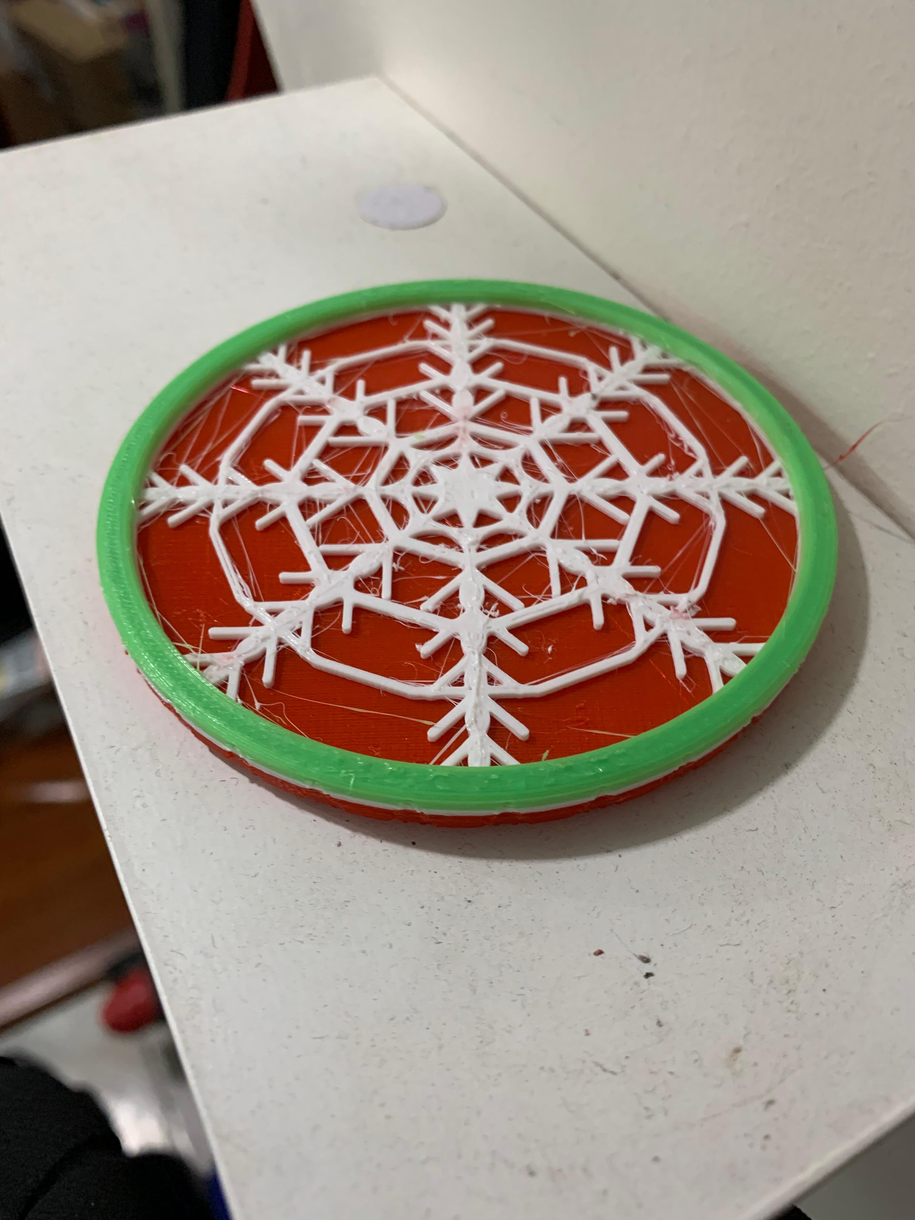 Octagonal snowflake coaster v2.stl 3d model