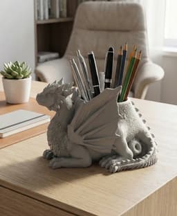 Seated Dragon Pen Holder 3d model
