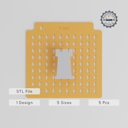 Tower Sprinkle Stencil, 5 Piece Set, Castle & Fortress Designs, Sizes 6-14mm, for Sprinkles, Cocoa, Edible Glitter PRODUCT_1346 3d model