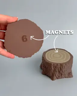 Tree Trunk Coaster Set 3d model