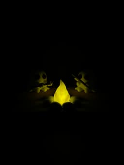 Ghostly Campfire - No supports or AMS - Tea Light - I Just Revised the model since the tea light fitting was a tight fit . Made the space bigger for a looser fitting. Thank you to all who have downloaded and like the design. :) - 3d model