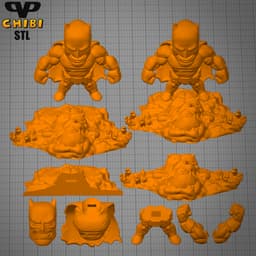 Dark Knight Return Chibi STL for 3D Printing ChibiSTL 3DXM 3d model