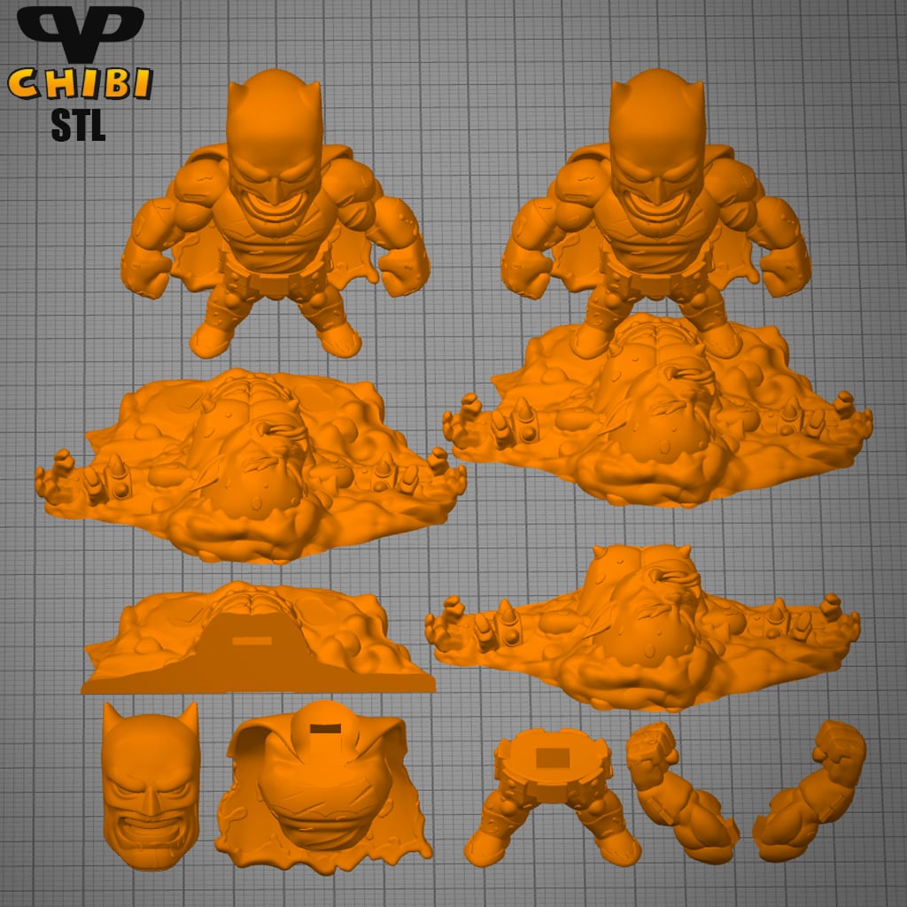 Dark Knight Return Chibi STL for 3D Printing ChibiSTL 3DXM 3d model