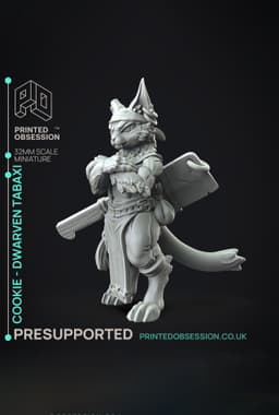 Cookie - Hunting Party - PRESUPPORTED - Illustrated and Stats - 32mm scale 3d model