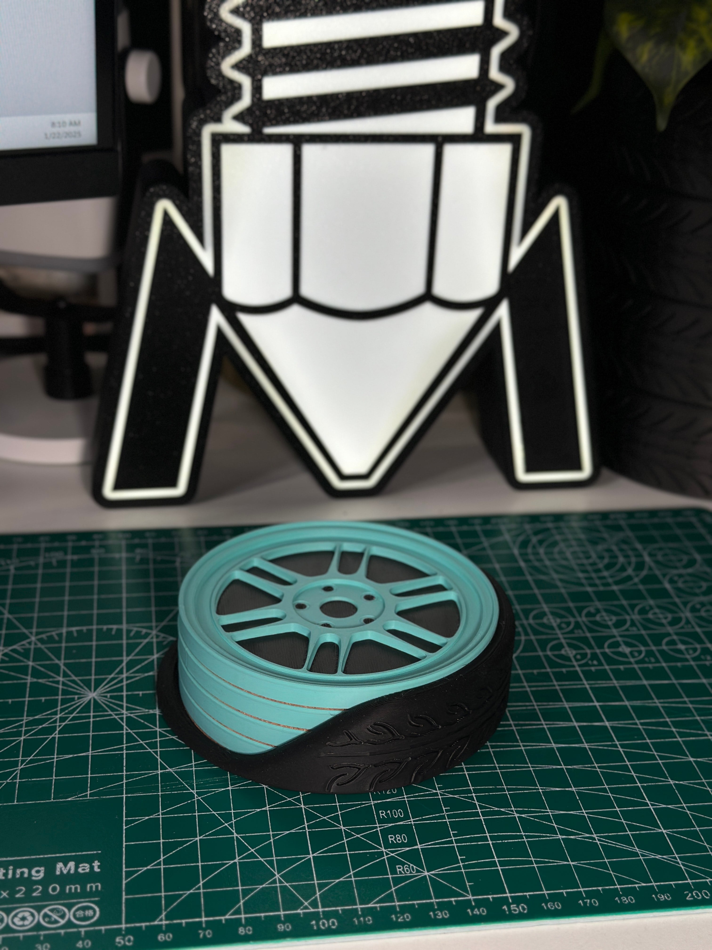 RPF1 Style Coaster with Tire Stand.stl 3d model