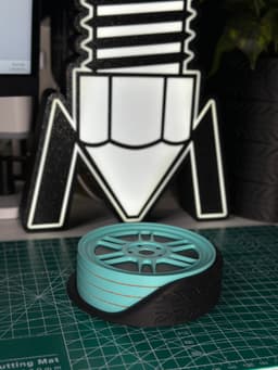 RPF1 Style Coaster with Tire Stand.stl 3d model