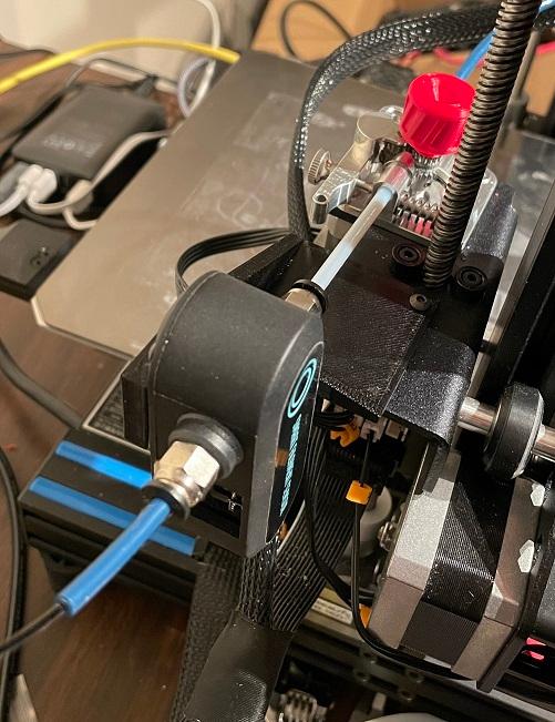 BTT Smart Filament Sensor Mount for CR6 with Micro Swiss dual gear extruder 3d model