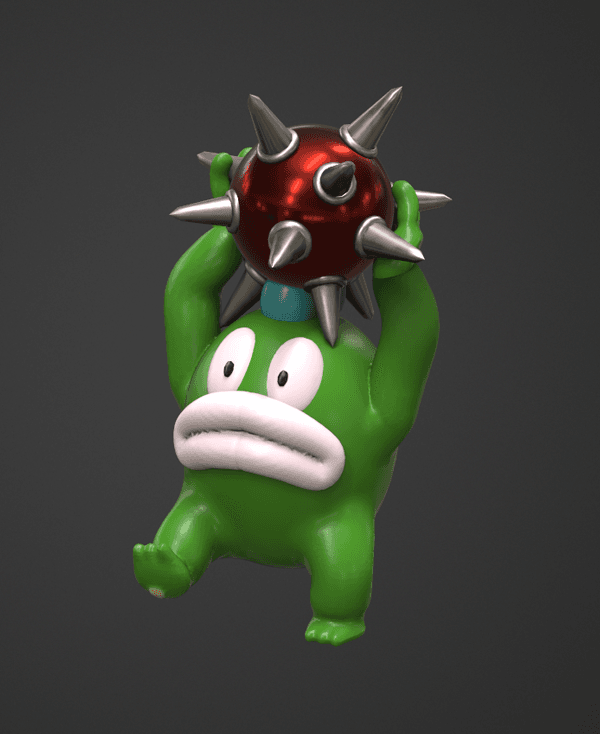 Spike with a spiney - Mario fan art 3d model