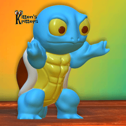 swole squirtle figurine buff pokemon 3d model