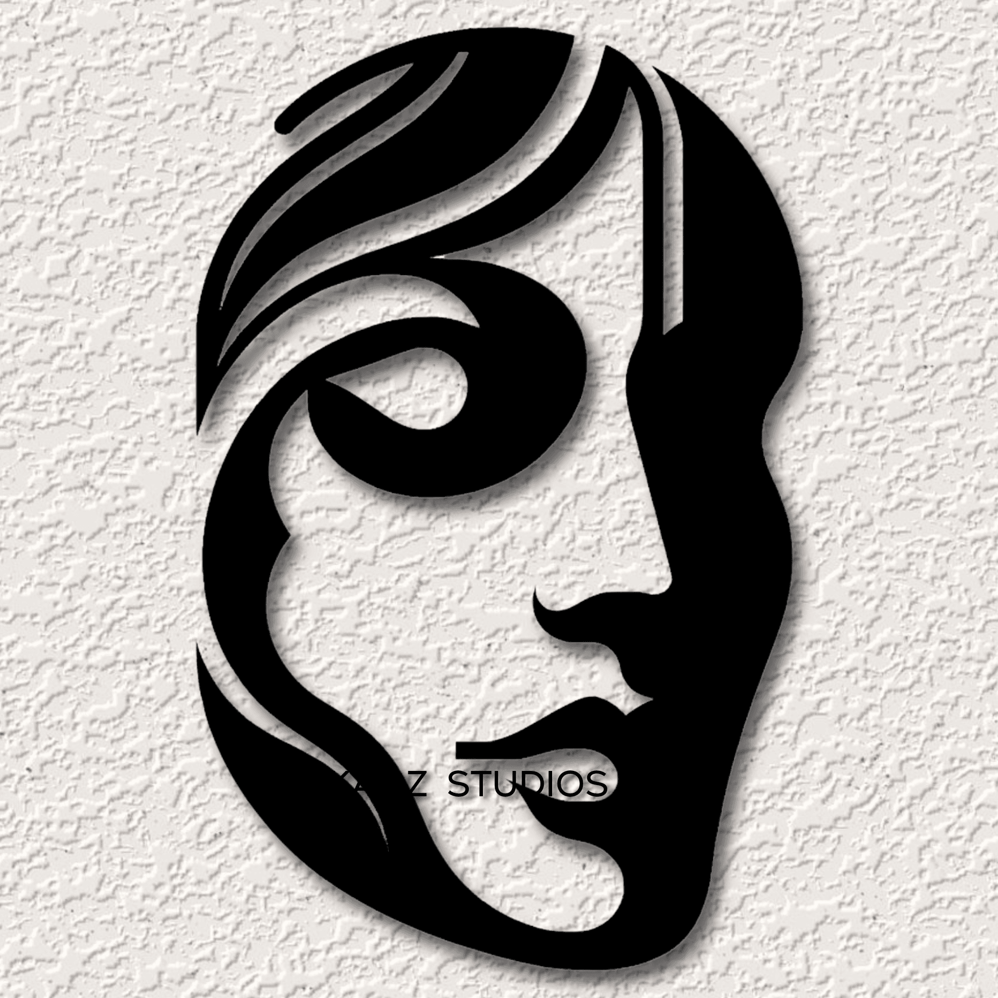 abstract face wall art minimalist wall decor modern decoration 2d art 3d model