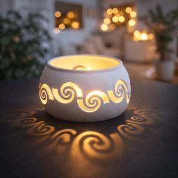 Spiral Pattern Candle Holder | Modern Tea Light - Shadow Lantern | Cozy Home Decor & Ambient Lightin 3d model