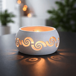 Spiral Pattern Candle Holder | Modern Tea Light - Shadow Lantern | Cozy Home Decor & Ambient Lightin 3d model