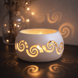 Spiral Pattern Candle Holder | Modern Tea Light - Shadow Lantern | Cozy Home Decor & Ambient Lightin 3d model