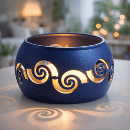 Spiral Pattern Candle Holder | Modern Tea Light - Shadow Lantern | Cozy Home Decor & Ambient Lightin 3d model