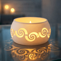 Spiral Pattern Candle Holder | Modern Tea Light - Shadow Lantern | Cozy Home Decor & Ambient Lightin 3d model
