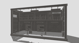 1/64 Scale "The Century Garage" Diorama STL Files | 2-Story Industrial Custom Shop | Hot Wheels, Min 3d model