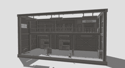 1/64 Scale "The Century Garage" Diorama STL Files | 2-Story Industrial Custom Shop | Hot Wheels, Min 3d model
