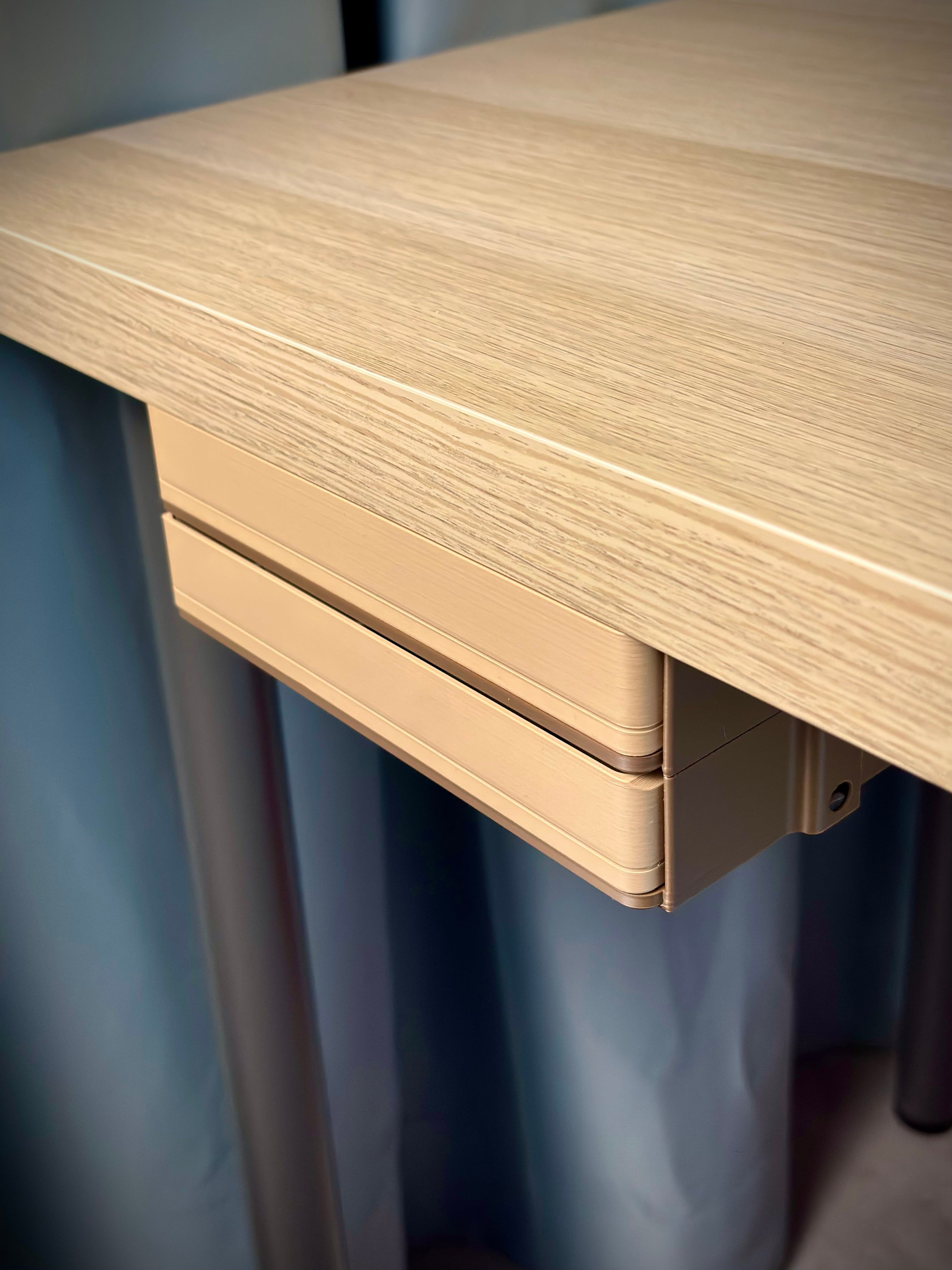 Modular Under Desk Drawer 2x4 Gridfinity | Push Lock 3d model