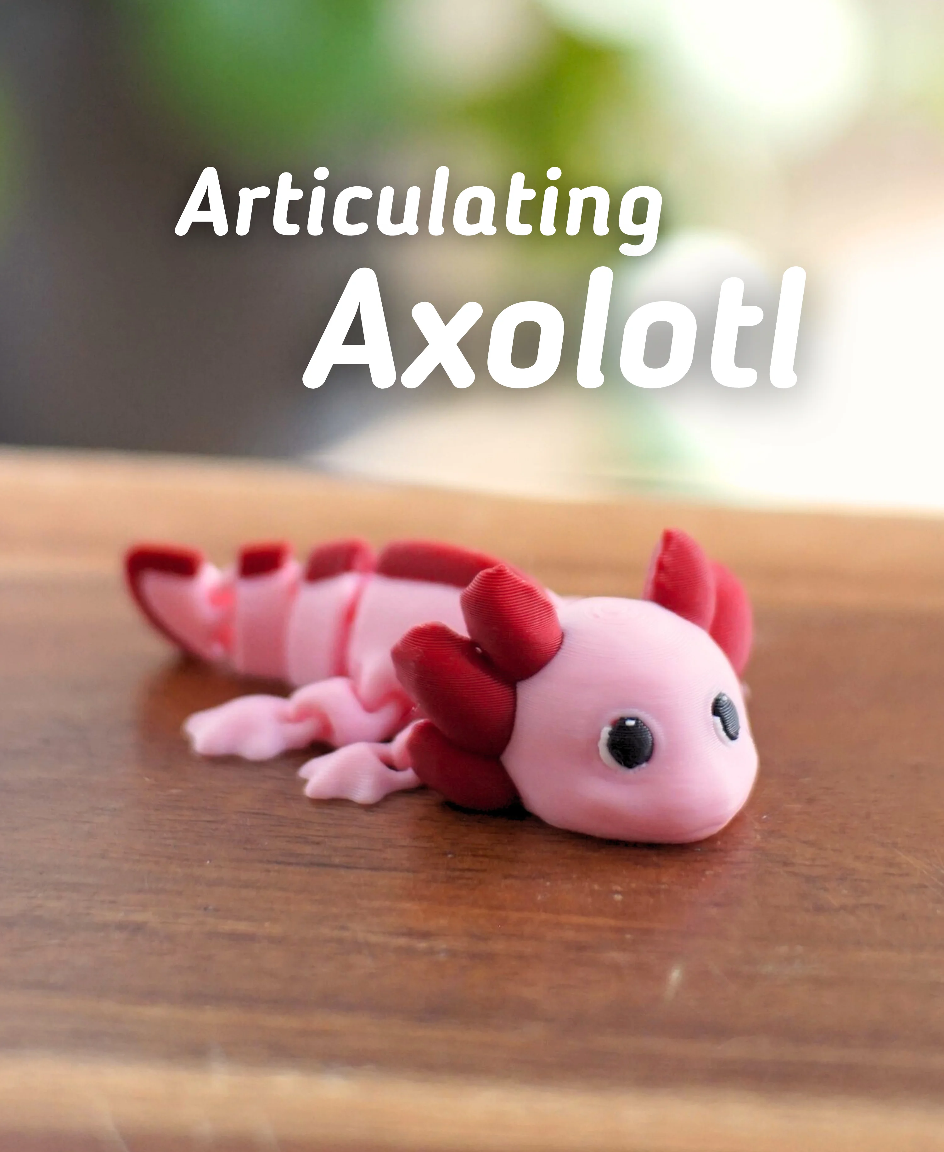 Articulating Axolotl - Articulating fidget Axolotl - Ludo 3D Printed Flexy Fidget Toy 3d model