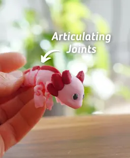 Articulating Axolotl - Articulating fidget Axolotl - Ludo 3D Printed Flexy Fidget Toy 3d model